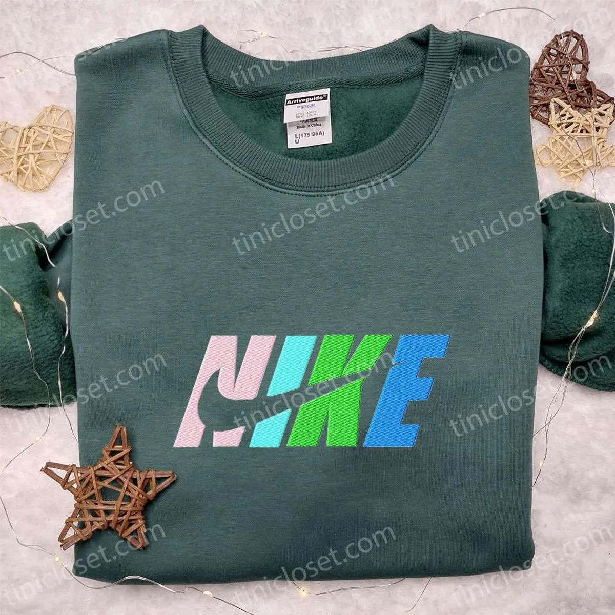 Colorful x Nike Embroidered Hoodie, Nike Inspired Embroidered Shirt, Best Birthday Gift Ideas for Family