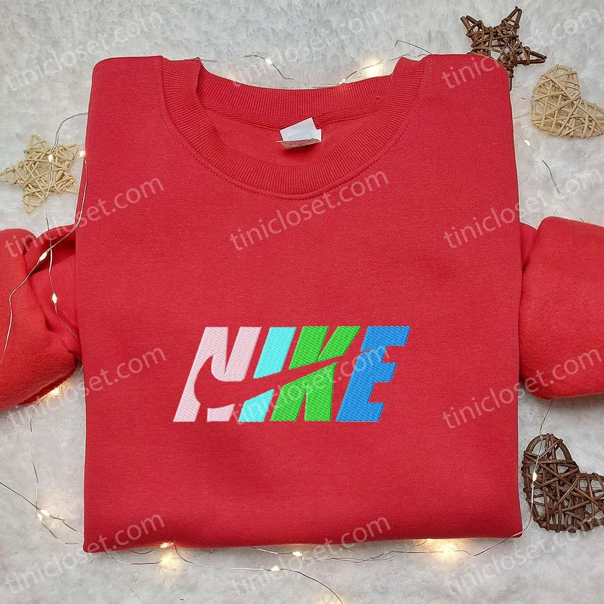 Colorful x Nike Embroidered Hoodie, Nike Inspired Embroidered Shirt, Best Birthday Gift Ideas for Family Colorful x Nike Embroidered Hoodie, Nike Inspired Embroidered Shirt, Best Birthday Gift Ideas for Family