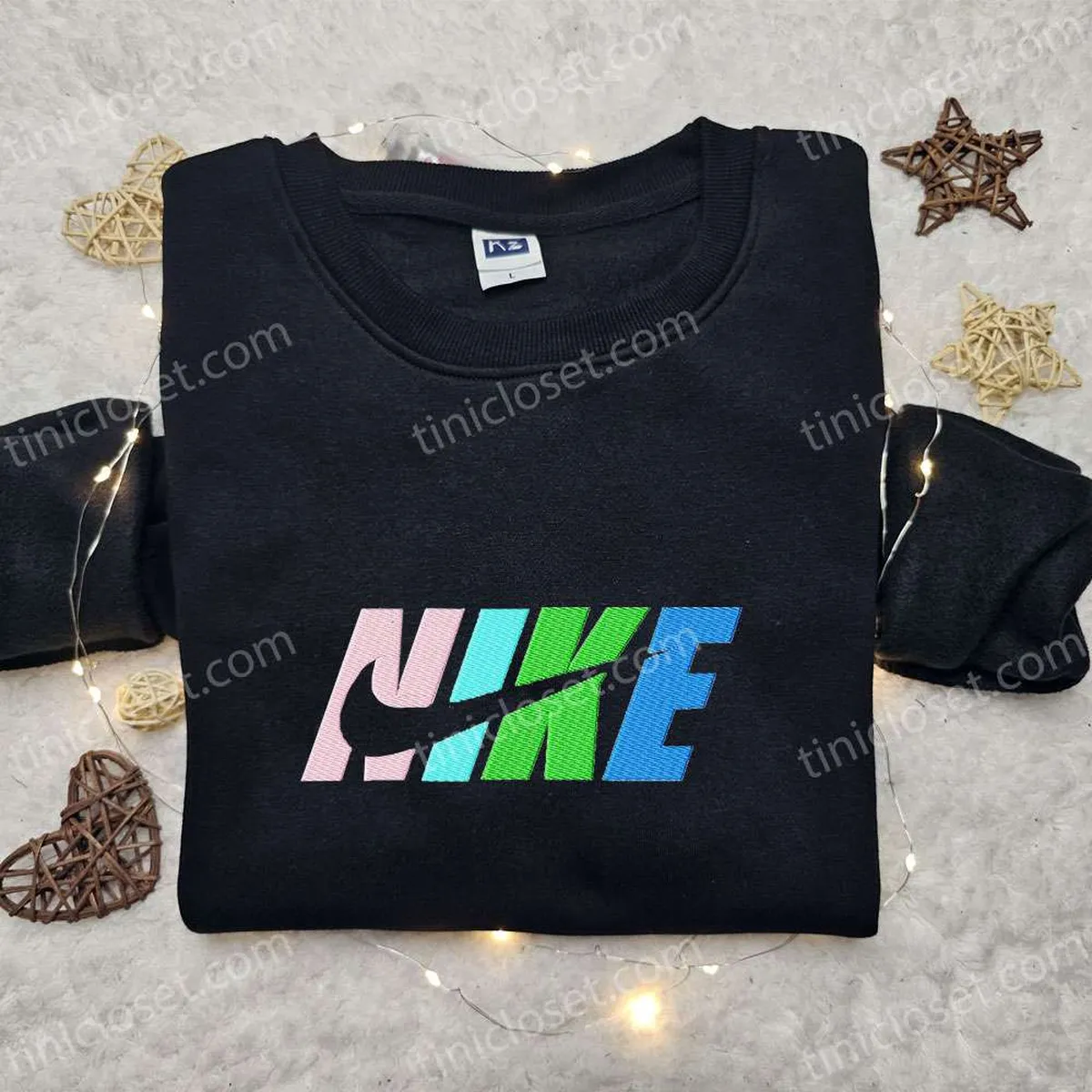 Colorful x Nike Embroidered Hoodie, Nike Inspired Embroidered Shirt, Best Birthday Gift Ideas for Family Colorful x Nike Embroidered Hoodie, Nike Inspired Embroidered Shirt, Best Birthday Gift Ideas for Family