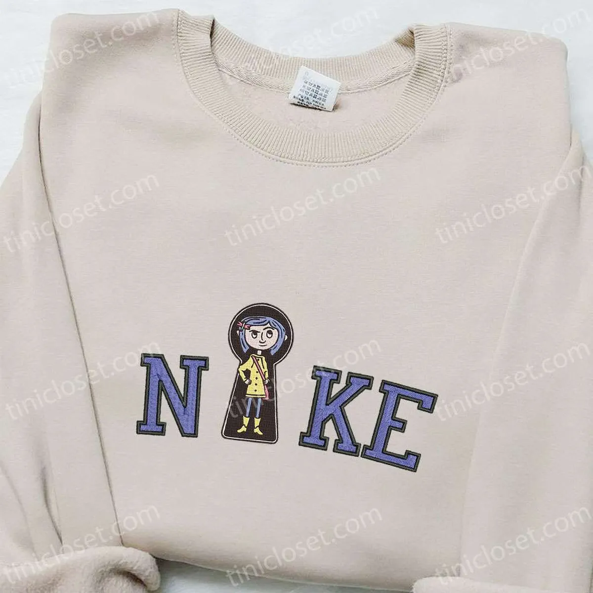 Coraline x Nike Embroidered Sweatshirt, Halloween Embroidered Shirt, Best Halloween Gifts Ideas