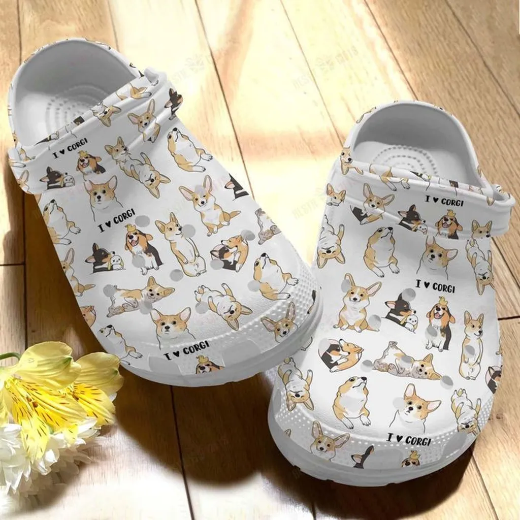 Corgi Love Corgi Crocs, Personalized Crocs Classic Clogs