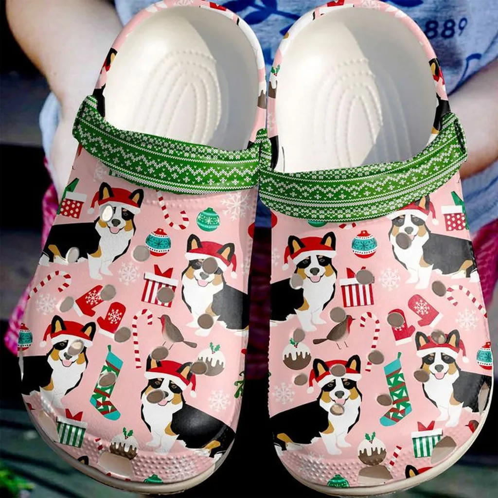 Corgi Merry Corgimas Christmas Pattern Crocs Crocband Clog