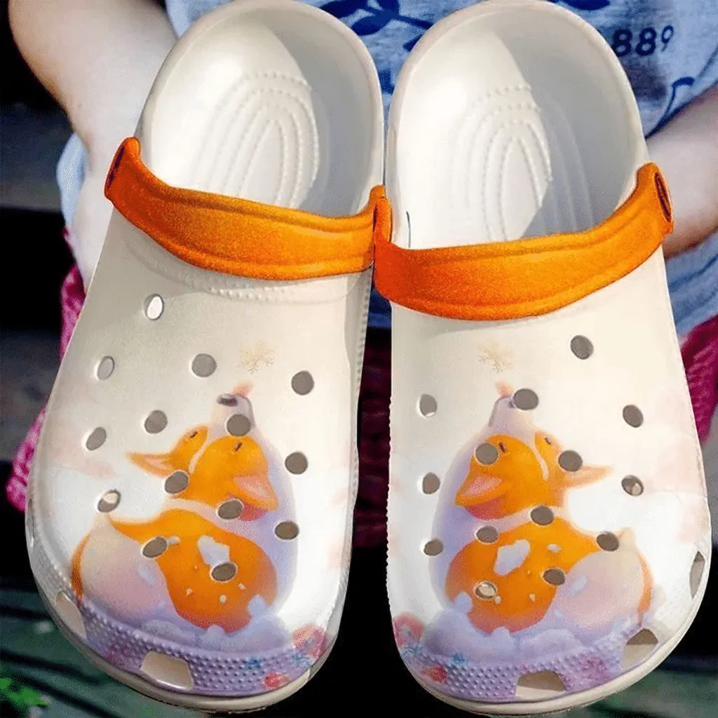 Corgi Snowy Crocs Classic Clogs