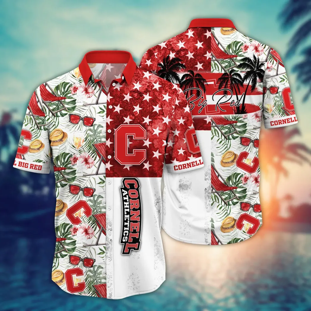 Cornell Big Red NCAA Flower Aloha Hawaiian Shirt, Summer Football Shirts VPHWA2451154148