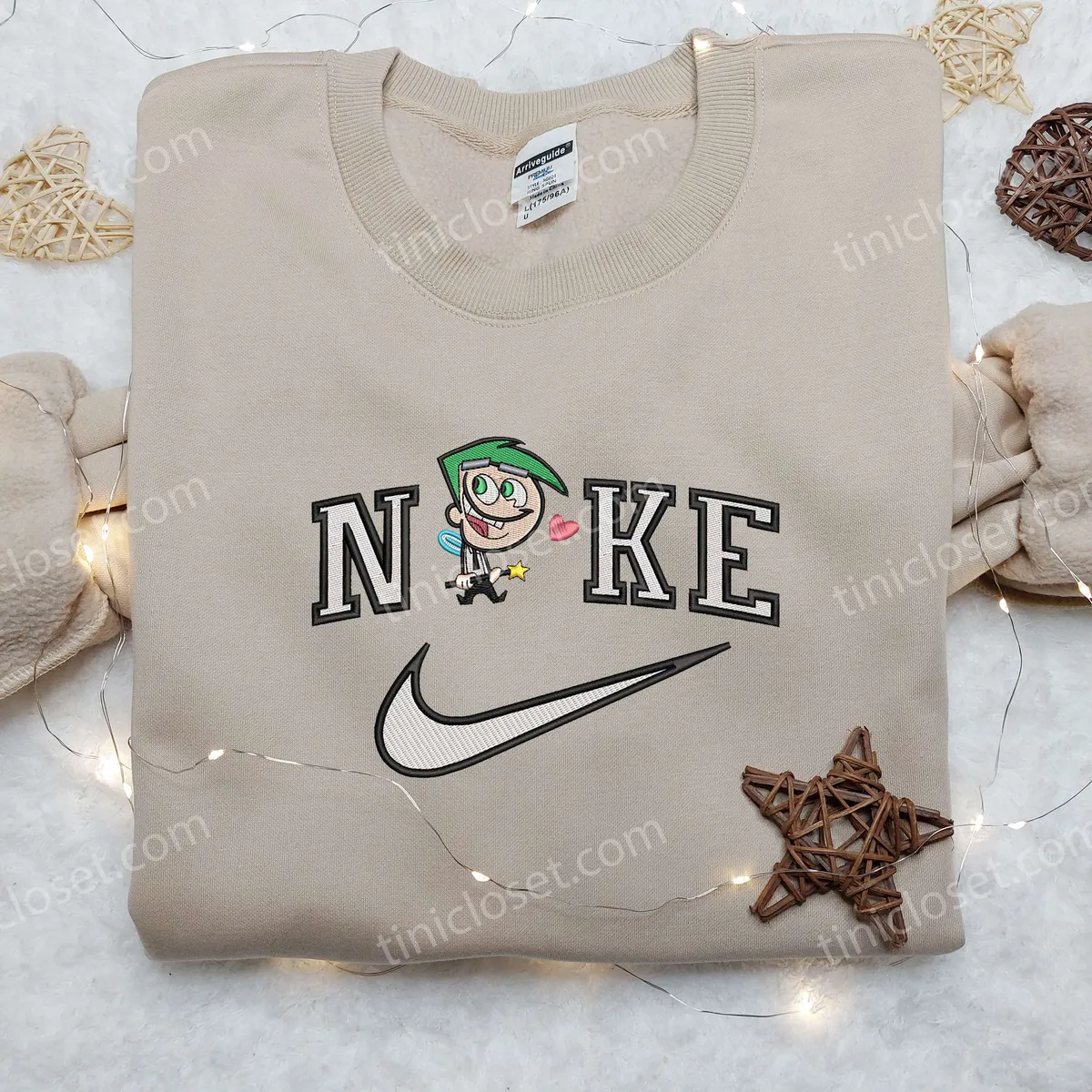 Cosmo x Nike Embroidered Shirt, The Fairly OddParents Embroidered Shirt, Custom Nike Embroidered Shirt