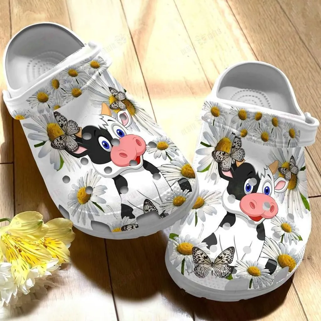 Cow Flower Crocs Classic Clogs