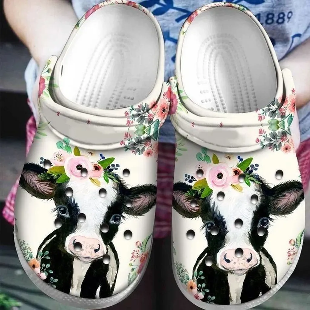 Cow Flowers For Lover Rubber Crocs Clog