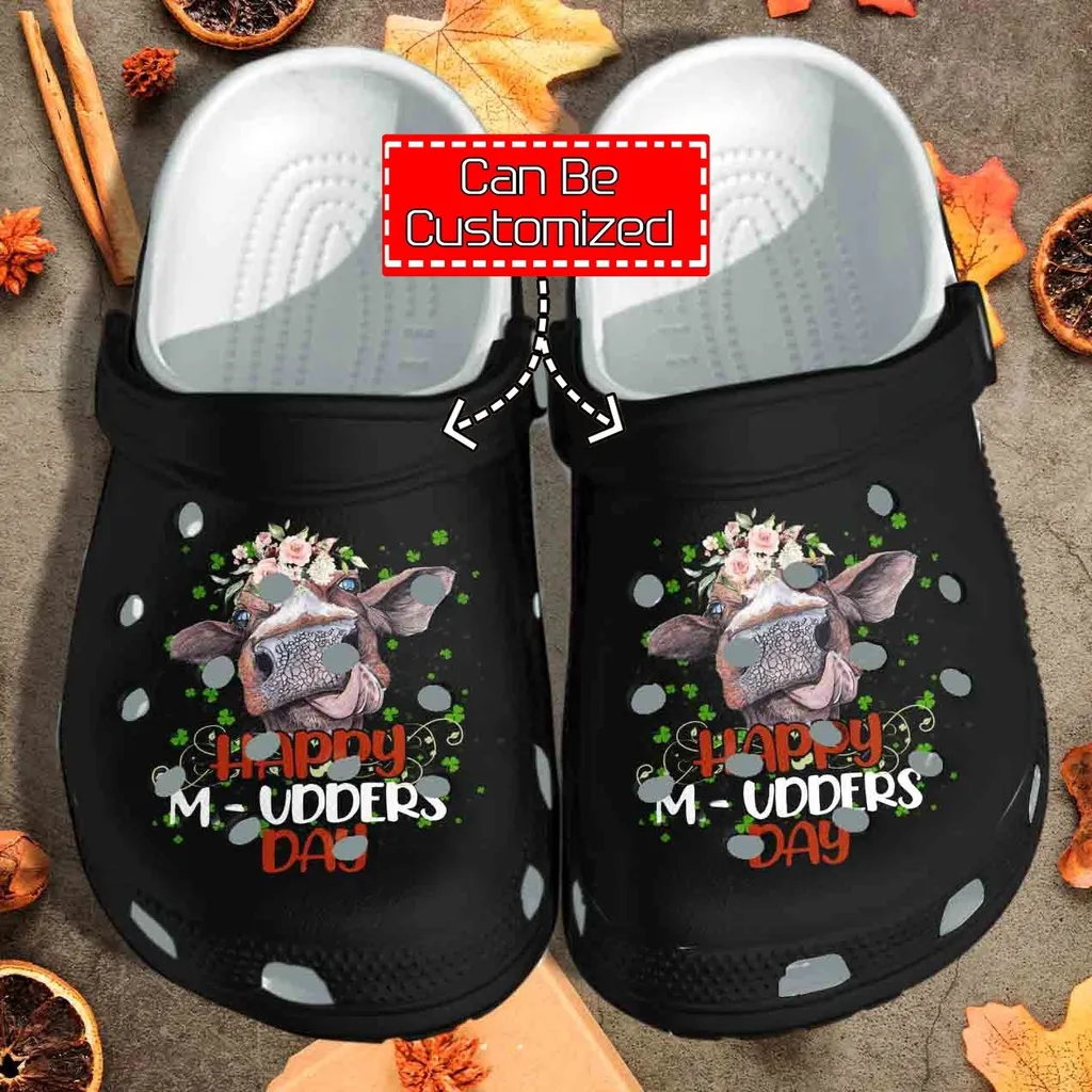 Cow Funny Happy Mudders Day Crocs Clog