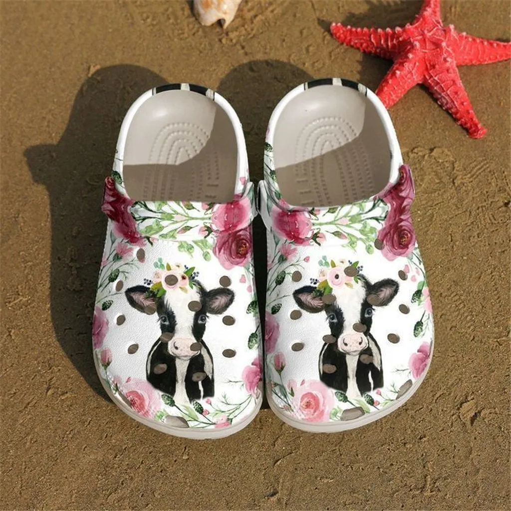 Cow Happy Crocs Classic Clogs