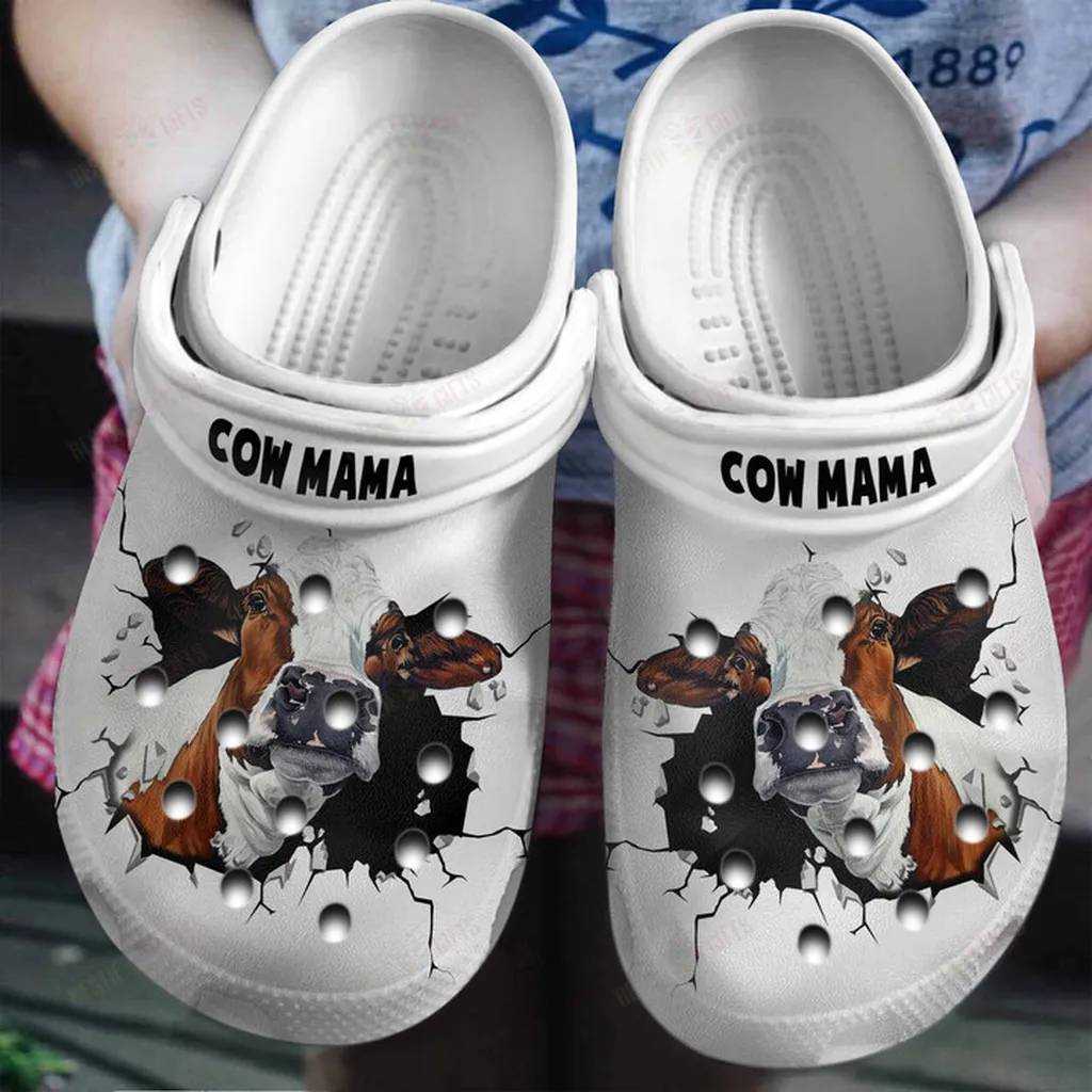 Cow Mama In Hole Crocs Classic Clogs