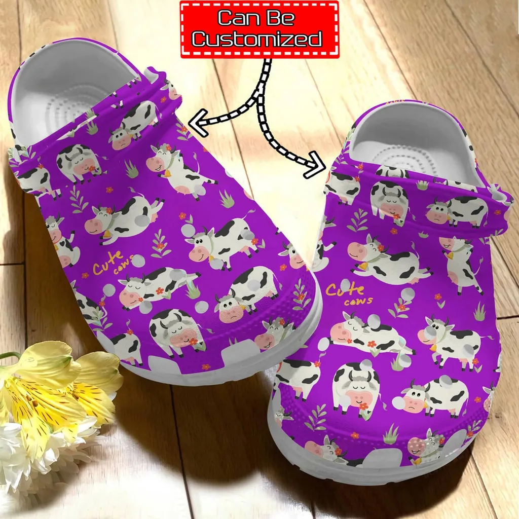 Cow Print Crocs - Personalized Cute Cow Pattern Clog Cow Print Crocs - Personalized Cute Cow Pattern Clog