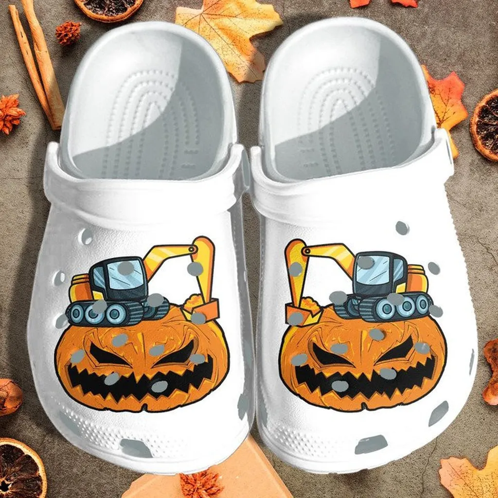 Cranes Truck Pumpkin Halloween Crocs Clog