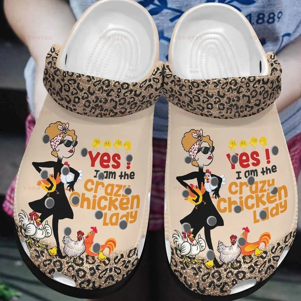 Crazy Chicken Lady 6 Gift For Lover Rubber Crocs Clog