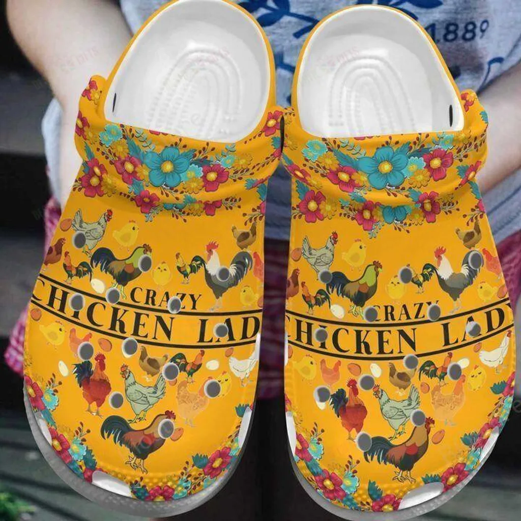 Crazy Chicken Lady Crocs Classic Clogs