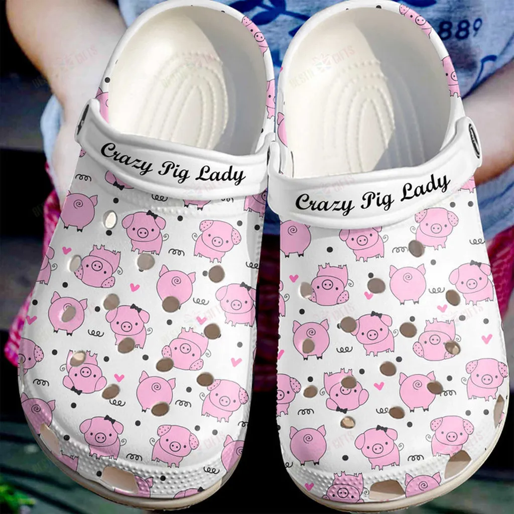 Crazy Pig Lady Crocs Classic Clogs