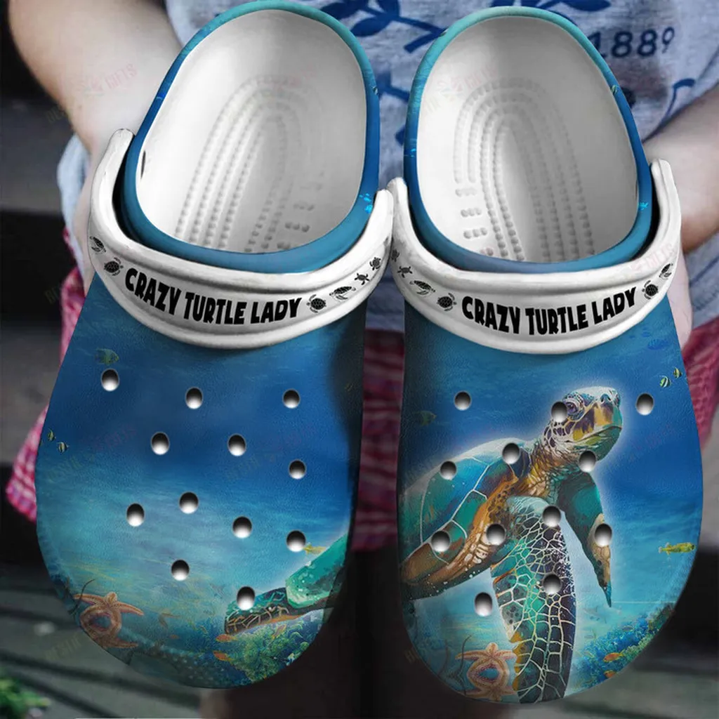 Crazy Turtle Lady Gift For Turtle Lovers Crocs Classic Clogs