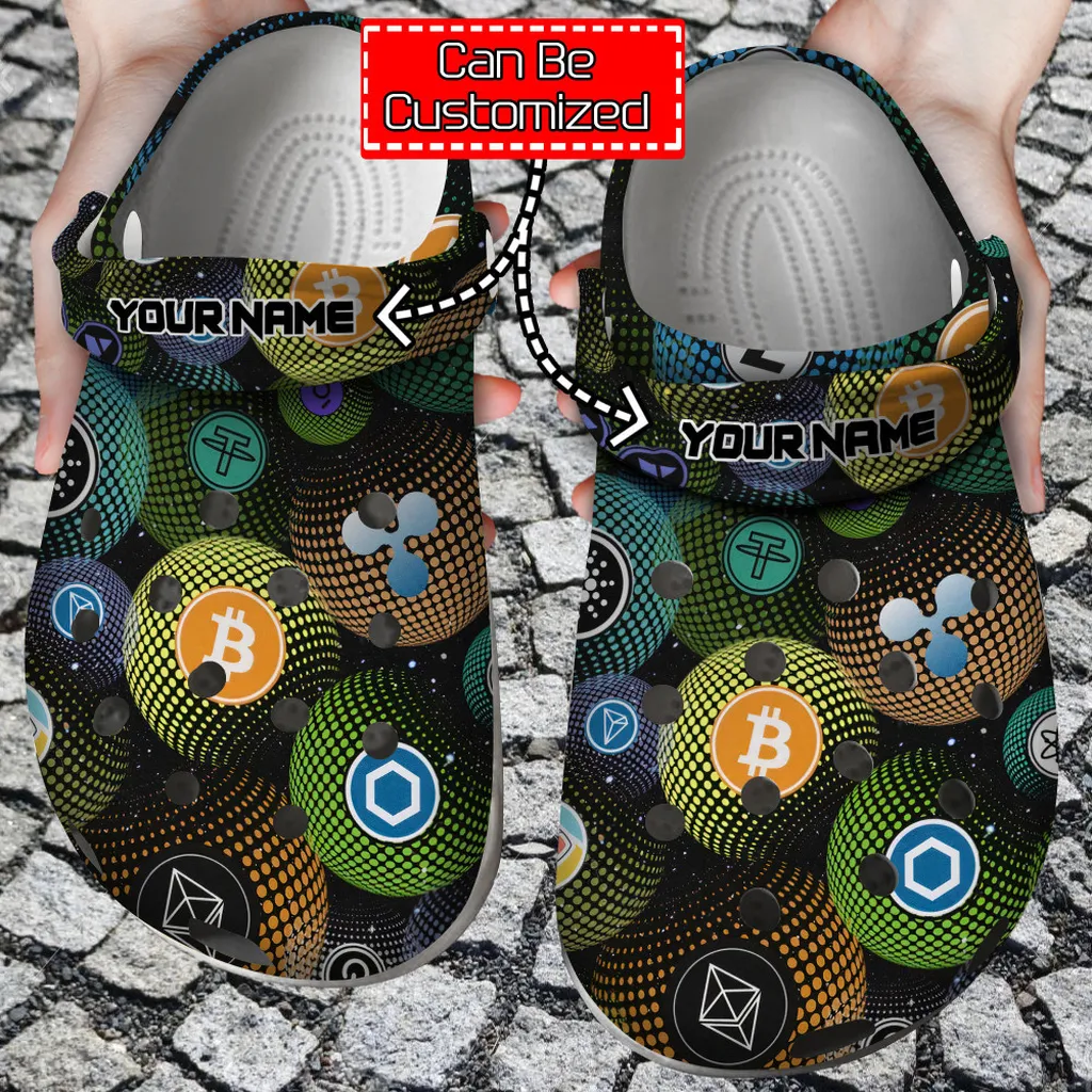 Crypto Crocs - Personalized Colorful Crypto Logo Clog