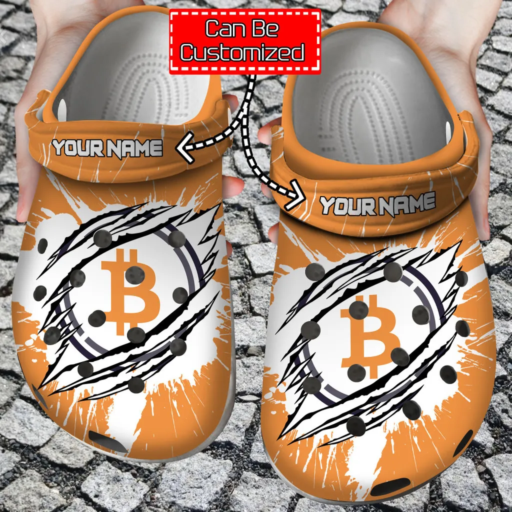 Crypto Crocs - Personalized Wbtc Coin Ripped Through Clog