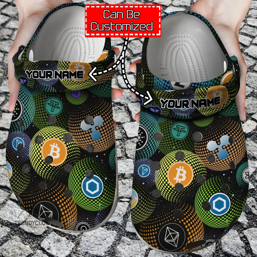 Crypto Crocs Personalized Colorful Crypto Logo Clog