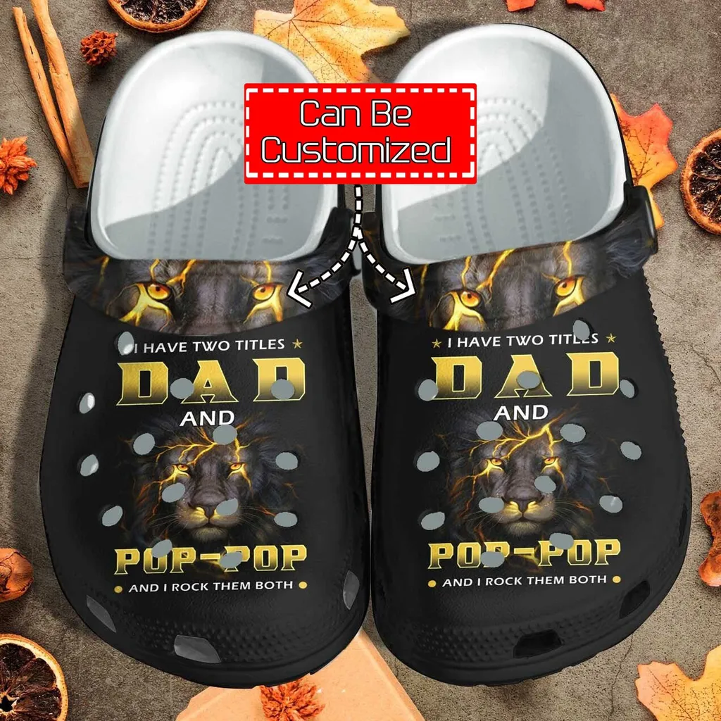 Custom Crocs Personalized Black Lion Father Black King Fathers Day Clog