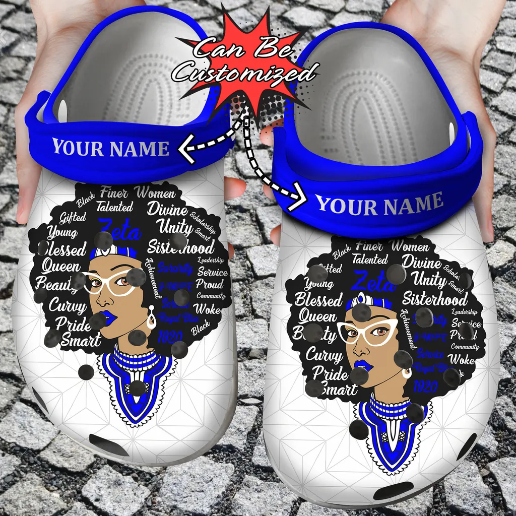 Custom Crocs Personalized Cute Afro Girl Zeta Queen Clog