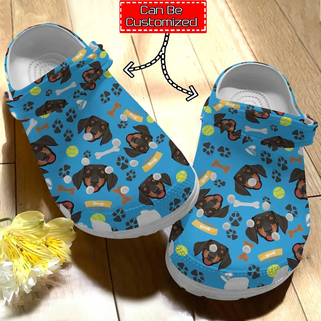 Custom Crocs Personalized Cute Dachshund Pattern Clog