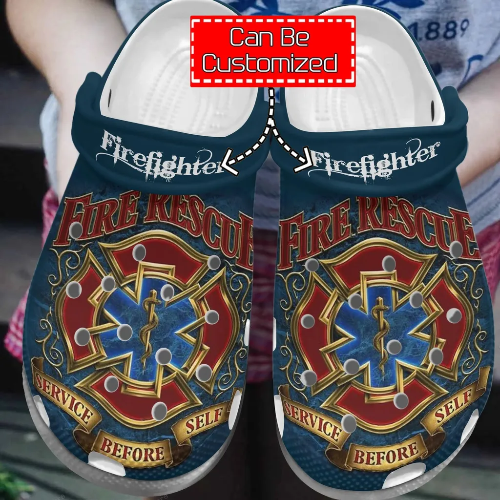 Custom Crocs Personalized Fire Rescue Service Before Self Clog