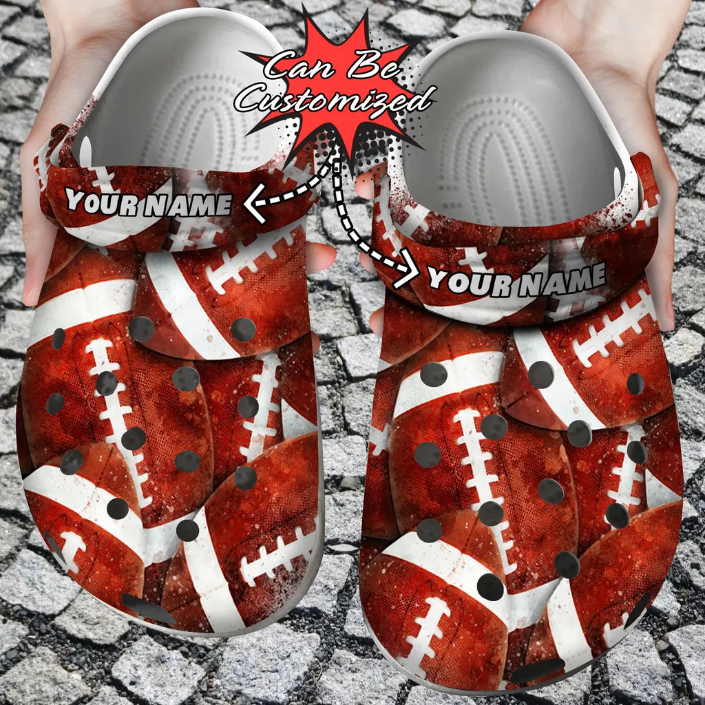 Custom Crocs Personalized Football Overlapping Clog