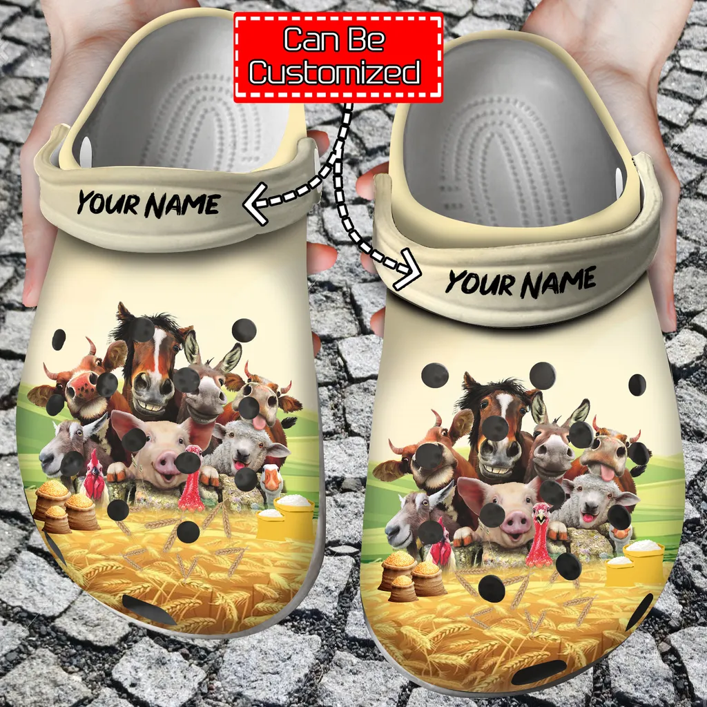 Custom Crocs Personalized Funny Farm With Animals Country Girl Clog