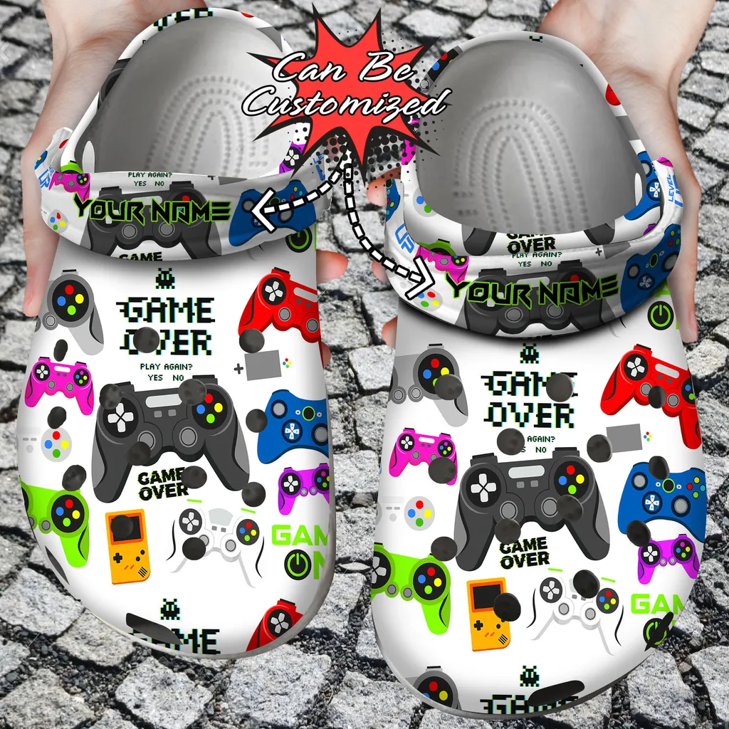 Custom Crocs Personalized Gaming Controller Game Over Clog