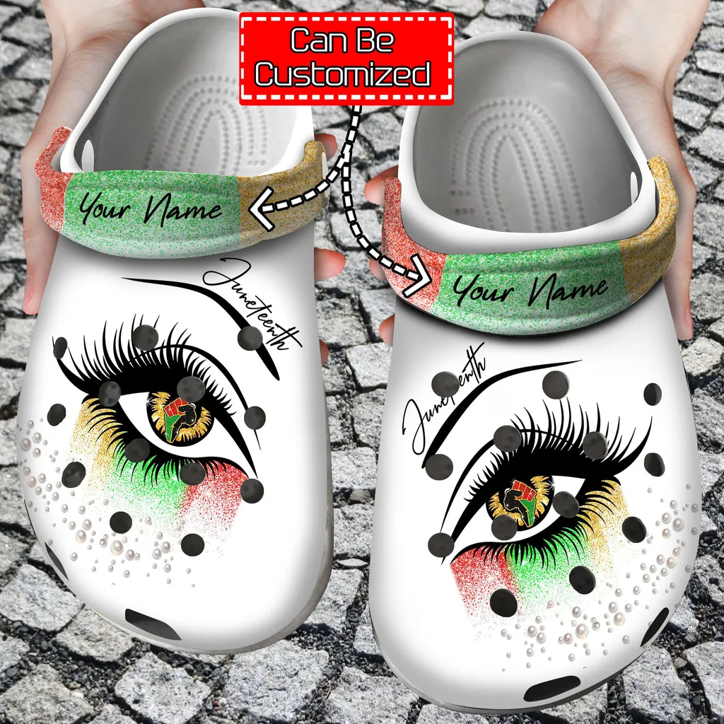 Custom Crocs Personalized Juneteenth Eye Black Lives Matter Clog