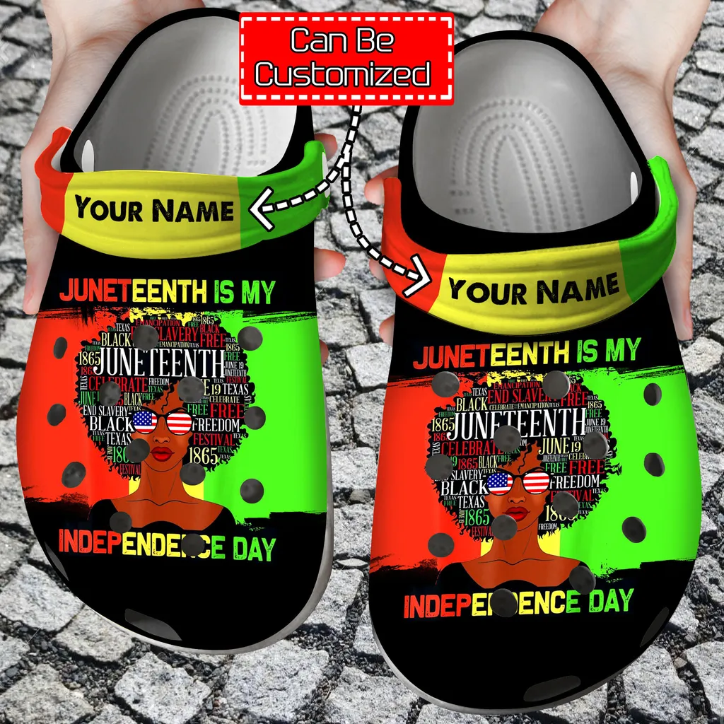 Custom Crocs Personalized Juneteenth Is My Independence Day Black Women Beach Clog