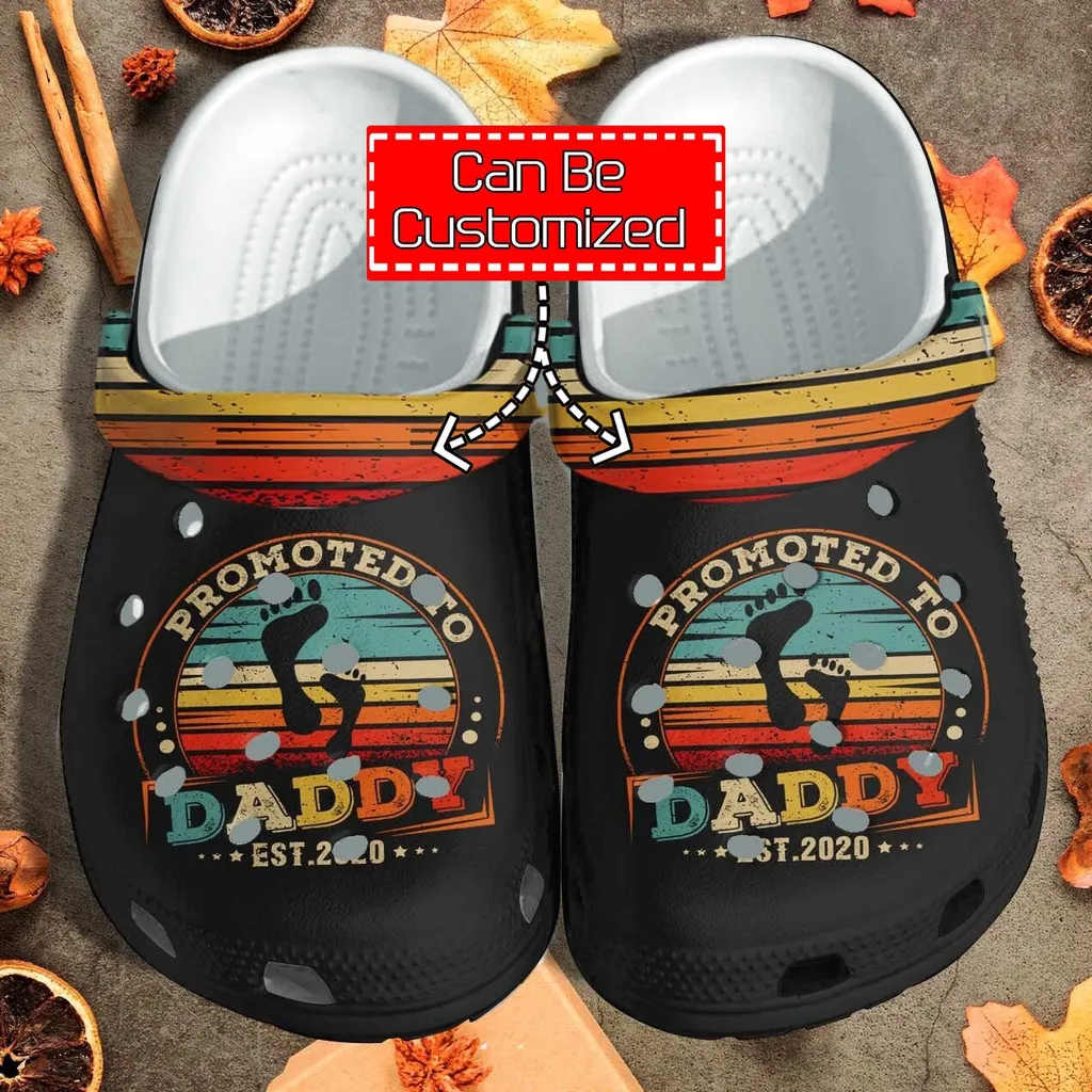 Custom Crocs Personalized Promoted To Daddy Father Day Gifts Clog