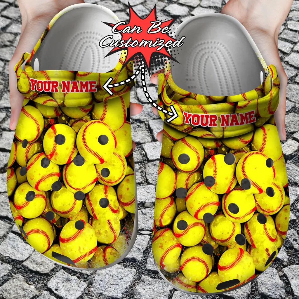 Custom Crocs Personalized Softball Pile Overlapping Clog