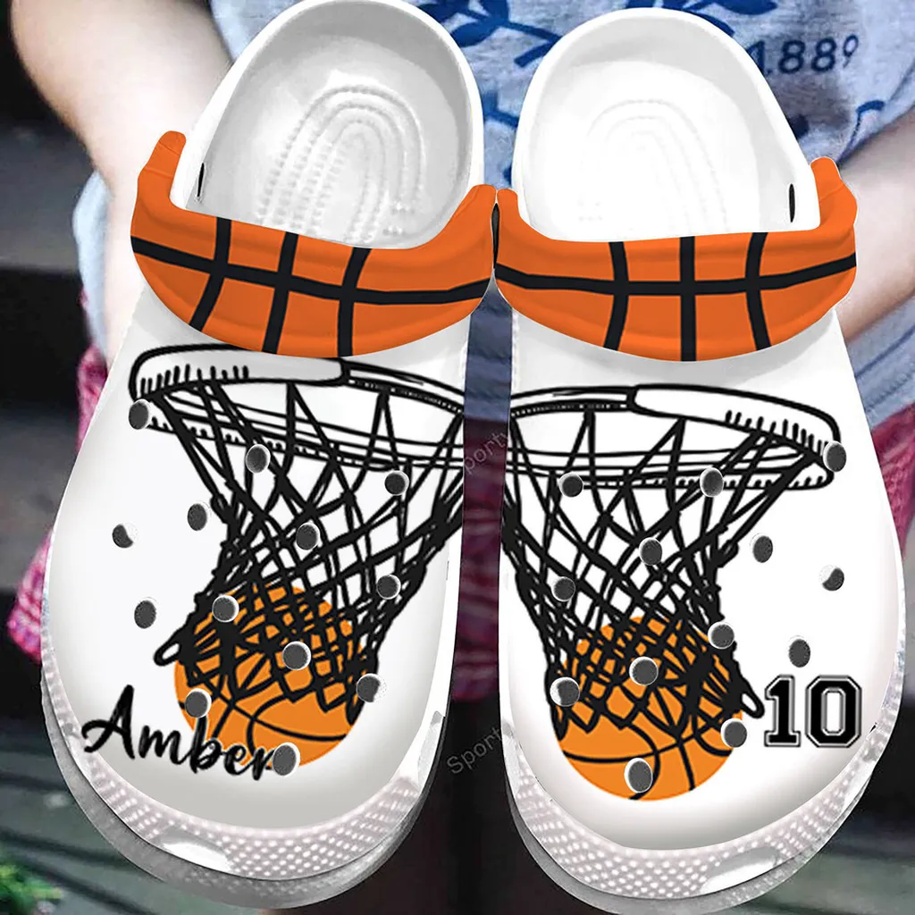 Custom Name And Number Basketball Hoop Clogs