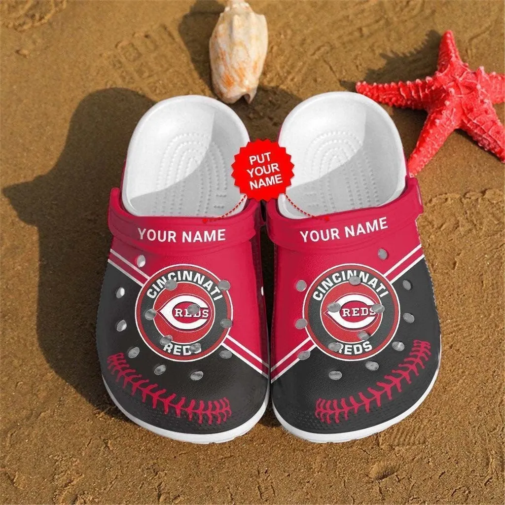 Custom Name Cincinnati Reds Rubber Crocs Clog