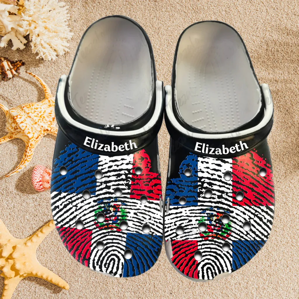 Custom Name Dominican Republic Dna Clogs