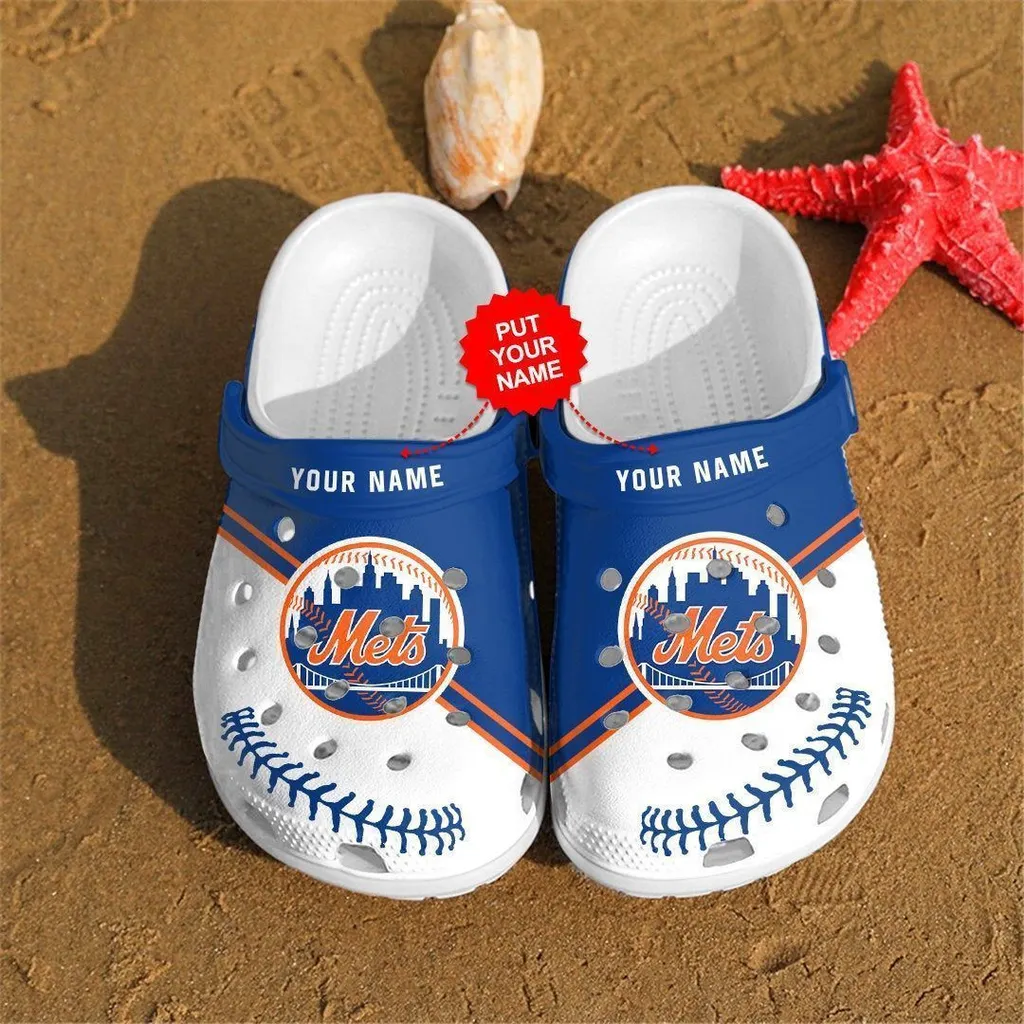 Custom Name New York Mets Mlb Teams Gift For Fans Rubber Crocs Clog