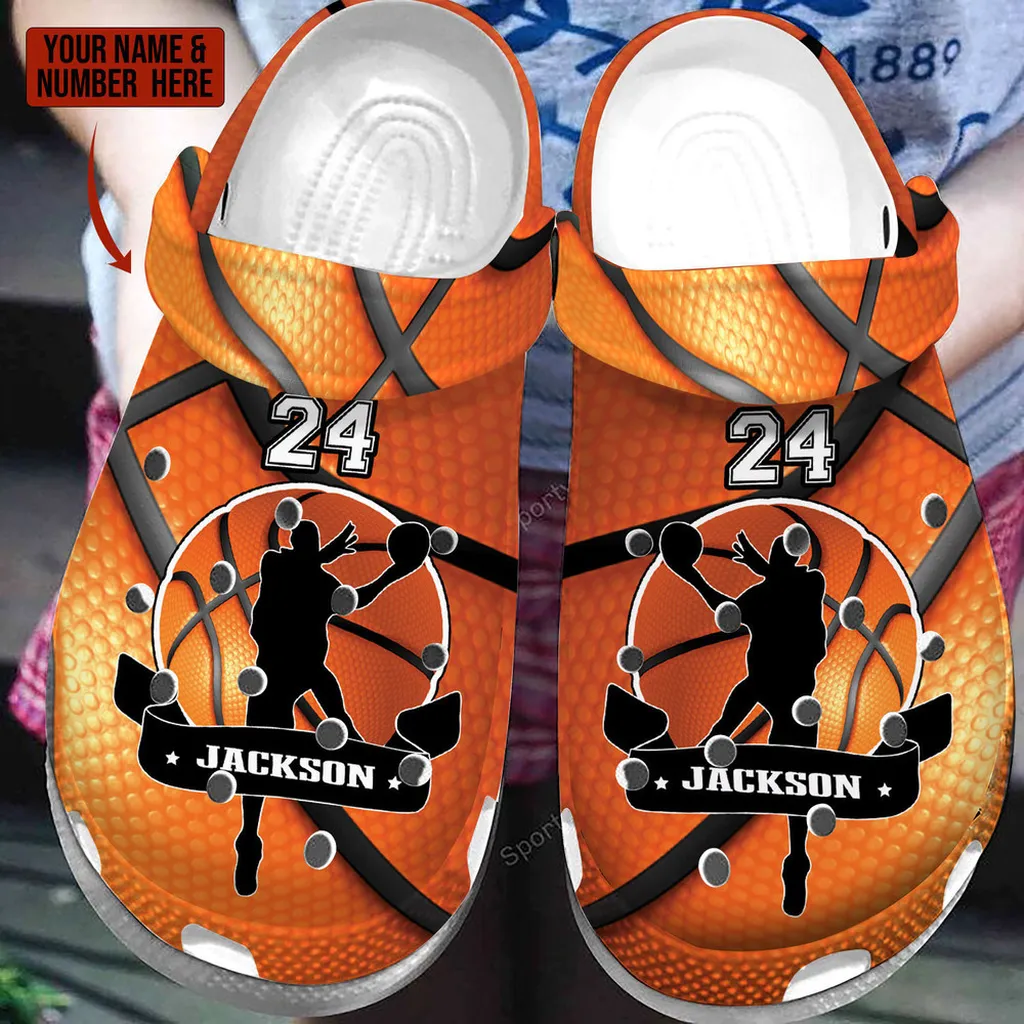 Custom Name Number Basketball Player Hoop Clogs