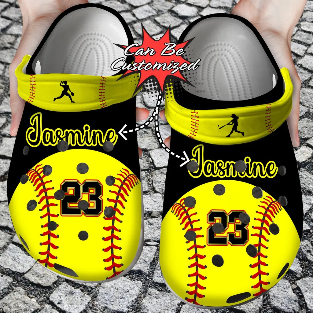 Custom Name  Number Softball Crocs Clog