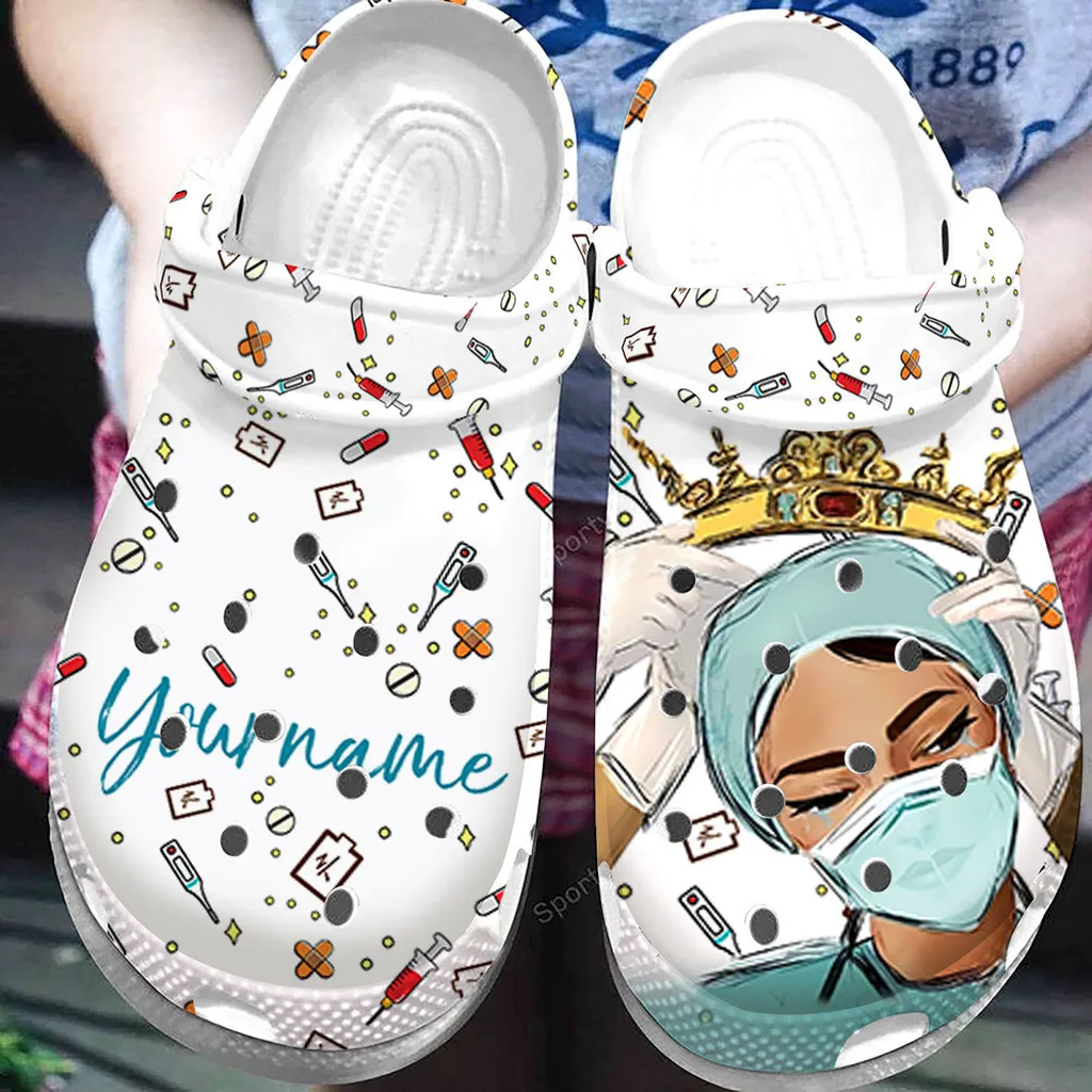 Custom Name Nurse Queen Clogs