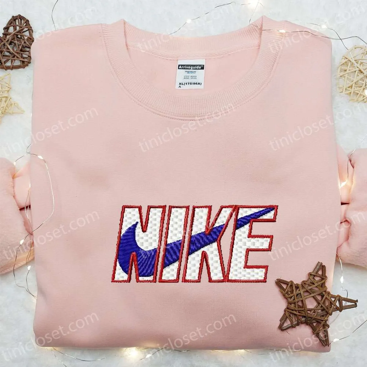 Custom Nike Logo Embroidered Sweatshirt, Nike Inspired Embroidered Shirt, Best Gift Ideas