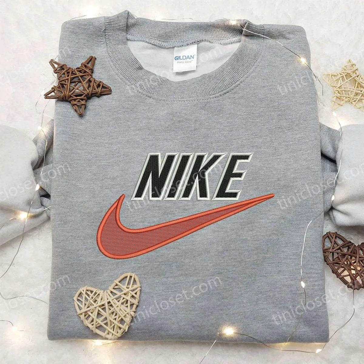 Custom Nike Vintage Embroidered Sweatshirt, Nike Inspired Embroidered Shirt, Best Birthday Gifts Ideas