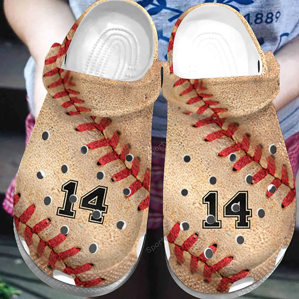 Custom Number Vintage Baseball Leather Clogs