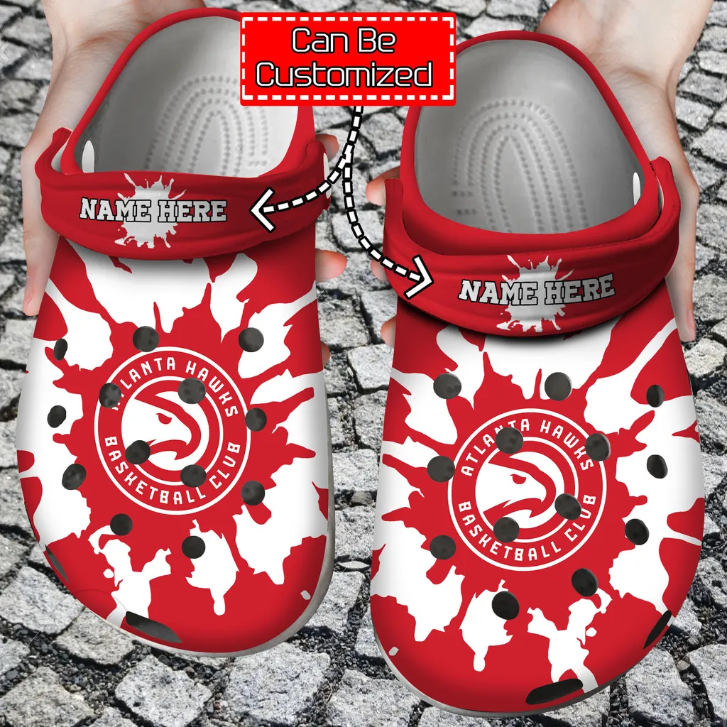 Custom Team Logo  Name Basketball Color Splash New Crocs Style Clog