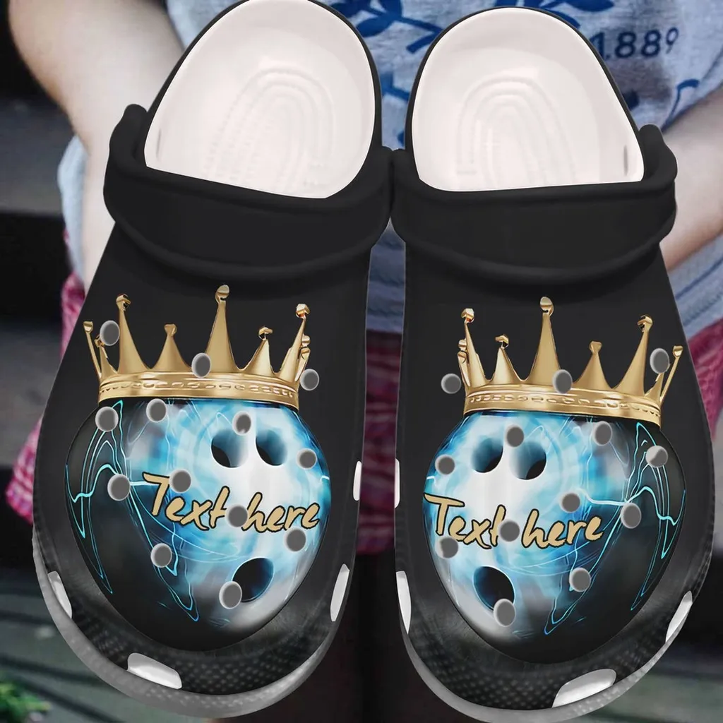 Custom Text Bowling King Clogs