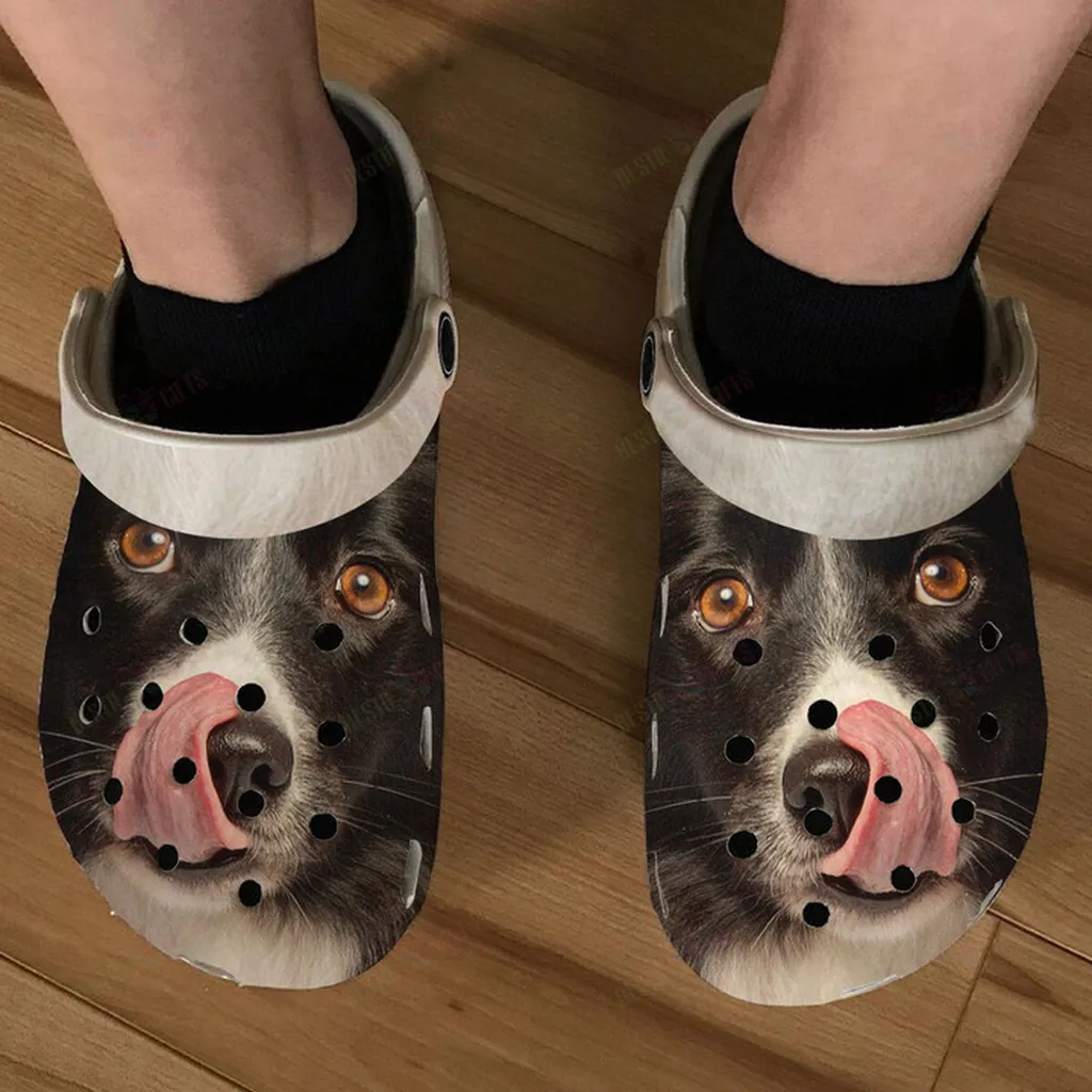 Cute Border Collie Crocs, Personalized Crocs Classic Clogs