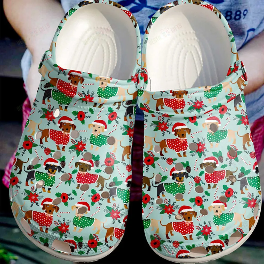 Cute Christmas Dachshunds Crocs Classic Clogs