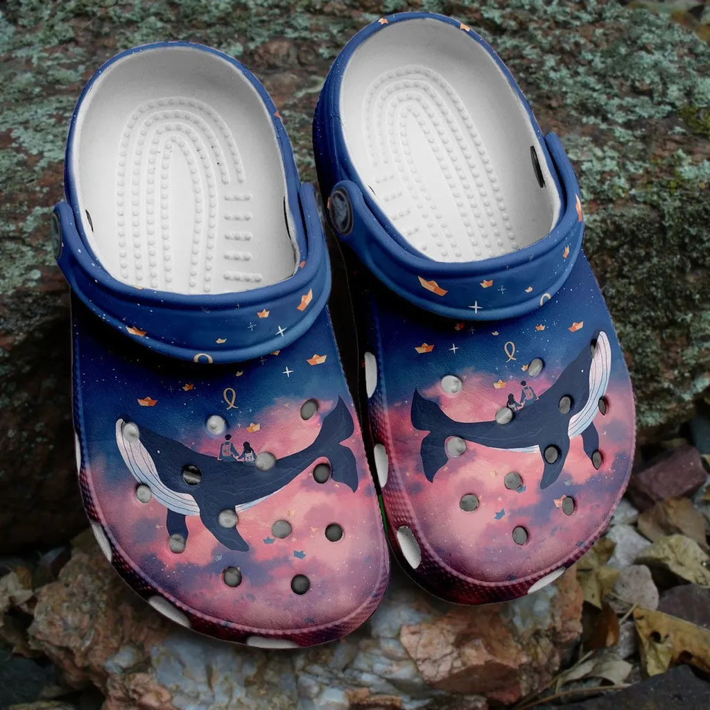 Cute Couple On Whale Love The Ocean Gift For Lover Rubber Crocs Clog