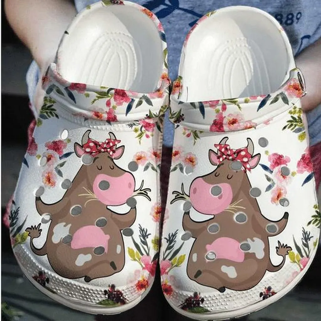 Cute Cow Personalized 6 Gift For Lover Rubber Crocs Clog